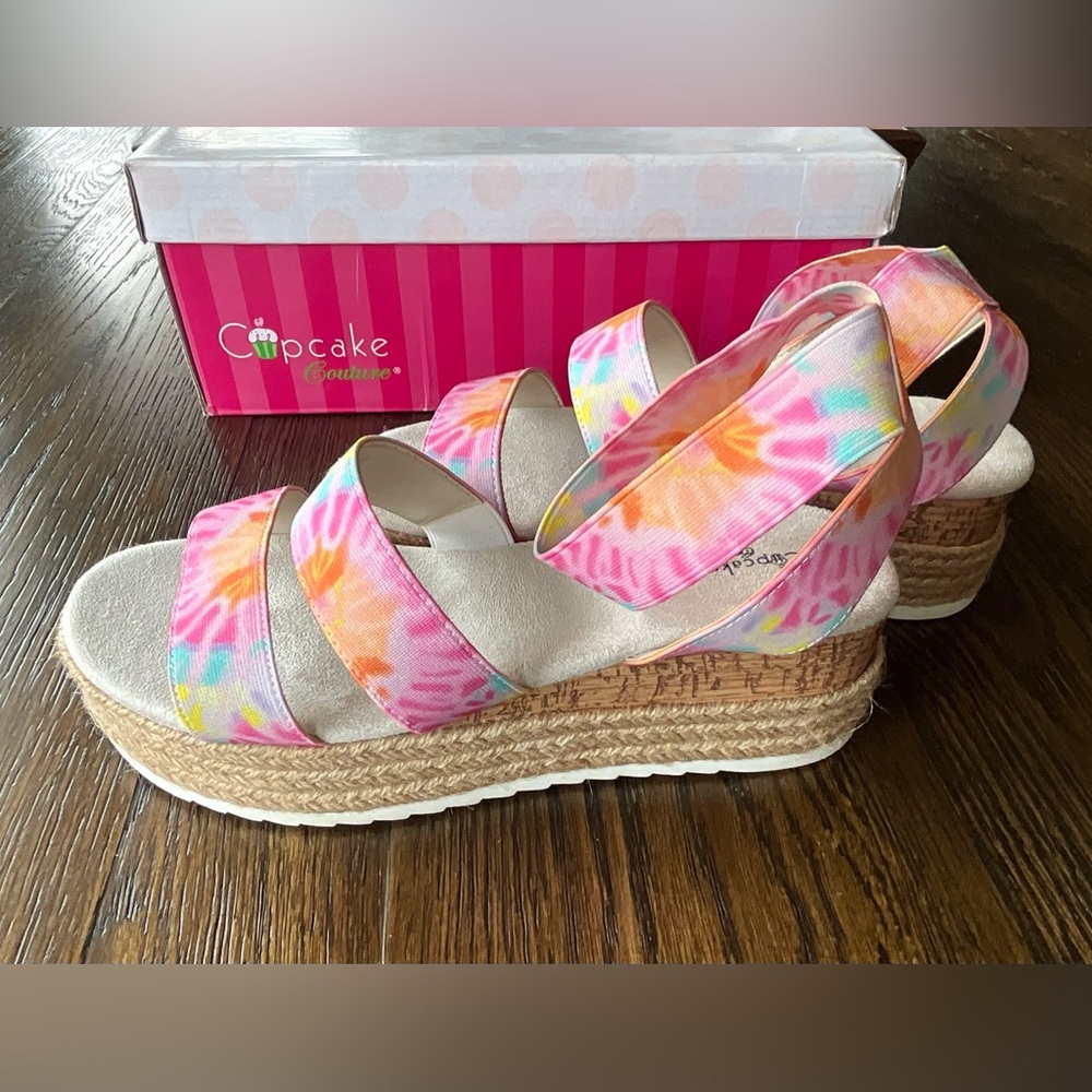 Cupcake Couture Big Girls Platform Espadrille Sandals NWT